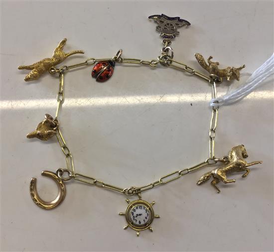 Gold charm bracelet